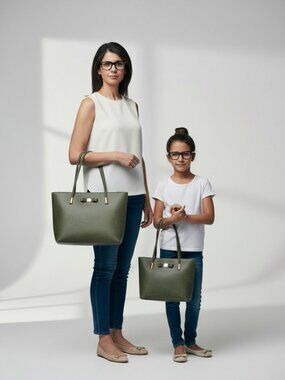 Darlings Mommy & Me 2 in 1 Leather Tote Bags